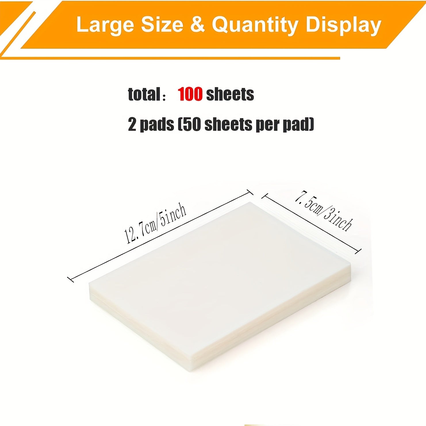 100 Sheets Transparent Liner Notes 7.62x12.7 Waterproof Adhesive Pad