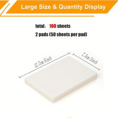 100 Sheets Transparent Liner Notes 7.62x12.7 Waterproof Adhesive Pad