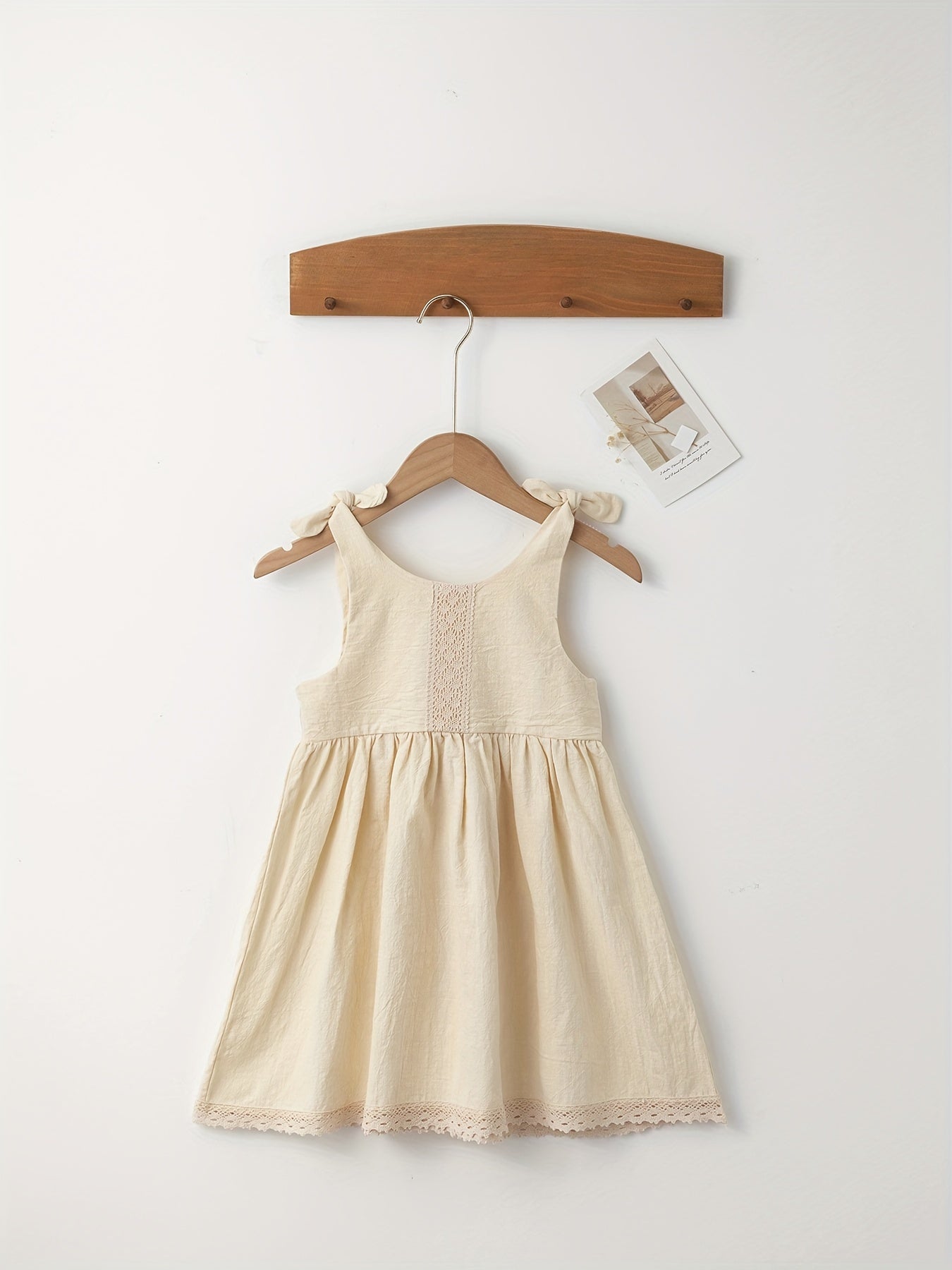 Sweet Suspender Dress with Lace Trim for Baby Girl