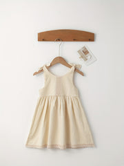Sweet Suspender Dress with Lace Trim for Baby Girl