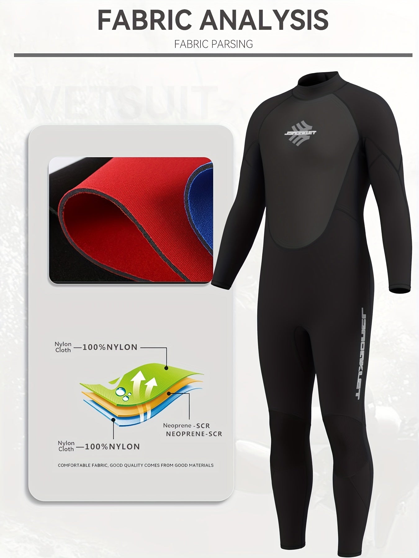 Men's 3 2mm Neoprene Diving Suit Thermal Anti Jellyfish Wetsuit