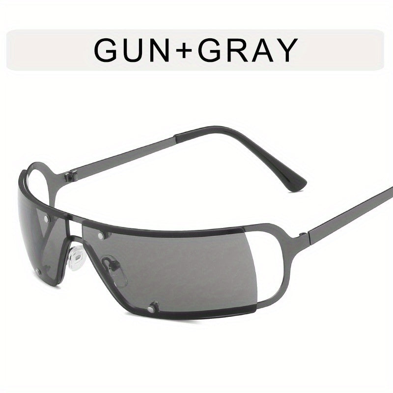Y2K Cyberpunk Sunglasses Metal Sun Shades UV400