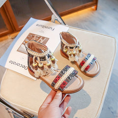 Bohemian Open-Toed Sandals For Girls Lightweight Breathable Sandals