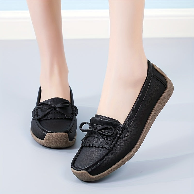 Women's Bowknot Flat Shoes Lightweight Slip On Shoes