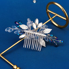 Crystal Flower Hair Comb Silvery Hairpin Party Favor Decorations