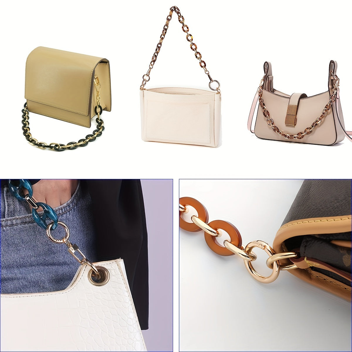 DIY Acrylic Chain Bag Strap Replacement Bag Strap