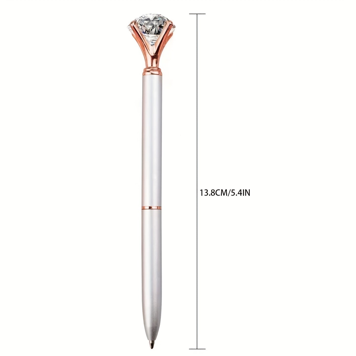 3pcs Crystal Diamond Pens Metal Ballpoint School Office Silvery Rose Golden