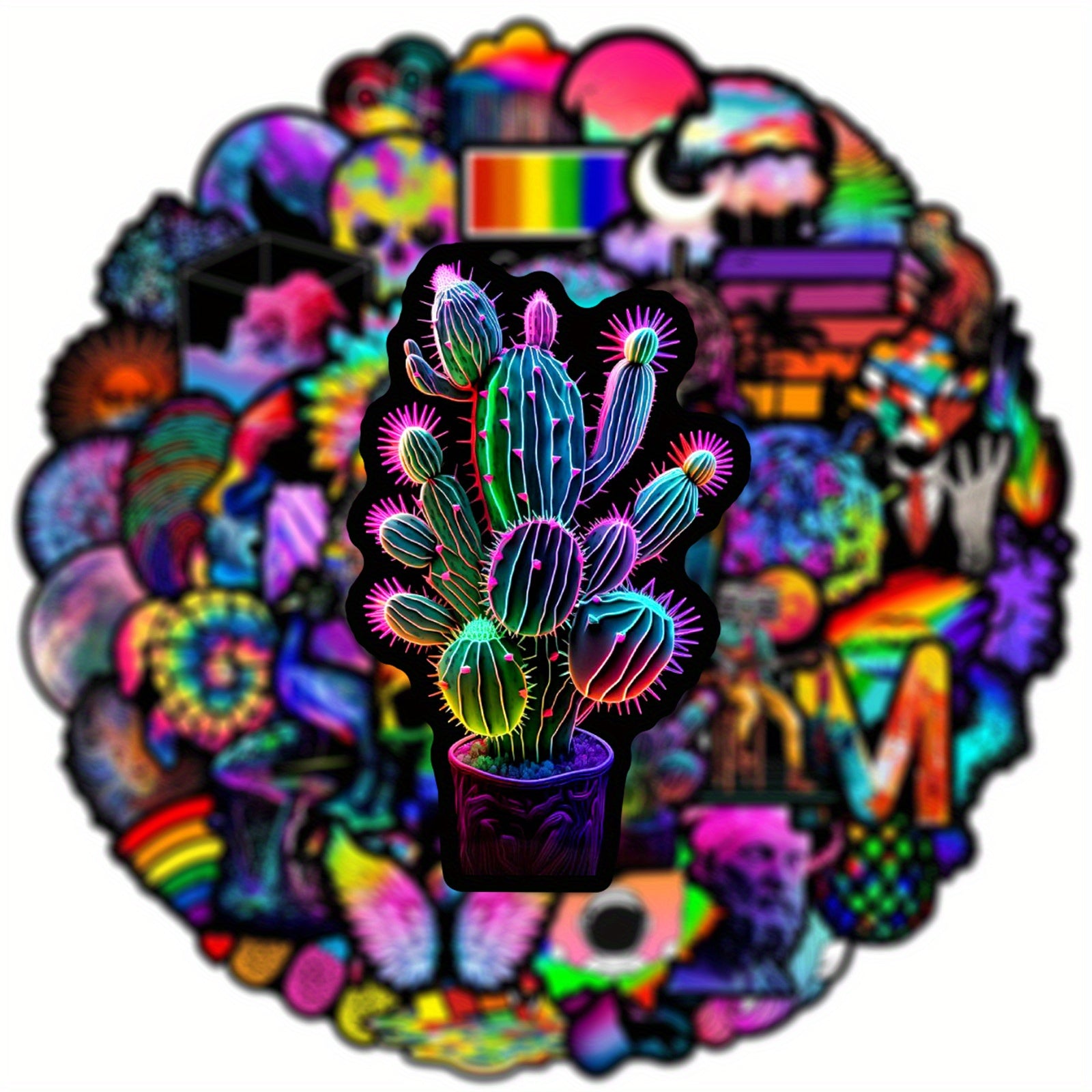 50pcs Colorful Art Graffiti Stickers for Phone Travel Skateboards Waterproof