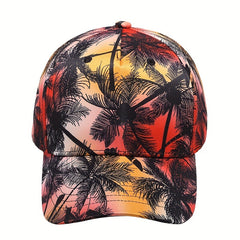 Casual Coconut Tree Print Sunscreen Baseball Cap