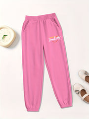 Girls' Letter Print Joggers Sweatpants Street Style