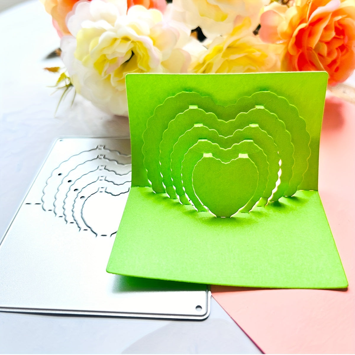Layered Heart Die Cuts Love Cutting Die Stencil For Card Making
