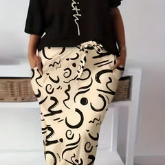 Women's Plus 2 Piece Set One Shoulder Top & Maxi Skirt