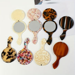 Acetate Handheld Makeup Mirror Travel Portable Hand Mirror