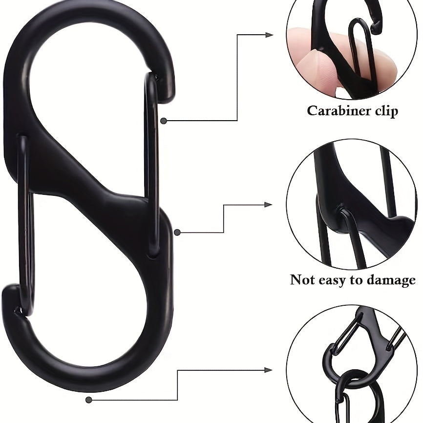 20pcs Small Carabiner Clips Key Double Clip Hook Alloy Carabiners Spring Clip