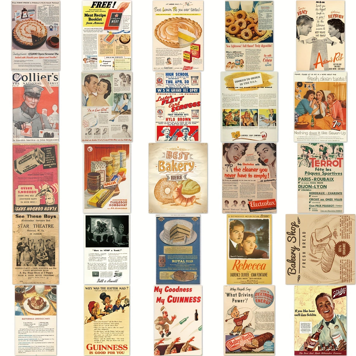 Retro Magazine Newspapers Stickers - DIY Decoration Waterproof Stickers