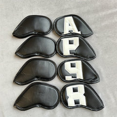 8pcs PU Leather Golf Iron Head Covers with Creative Patterns