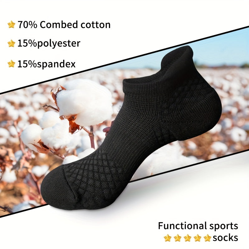 Men's Cotton Anti Slip Low Cut Socks Athletic Cushioned