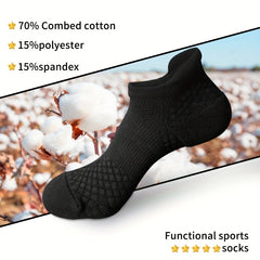 Men's Cotton Anti Slip Low Cut Socks Athletic Cushioned