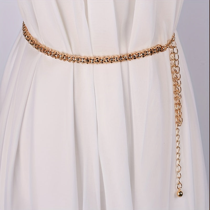 Metal Corn Waist Chain Golden Decorative Dress Girdle Tassel Belt