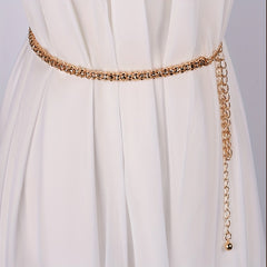 Metal Corn Waist Chain Golden Decorative Dress Girdle Tassel Belt