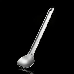 HWZBBEN Titanium Long Handle Fork & Spoon Set for Camping
