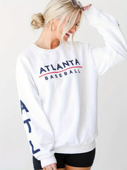 Sports Hoodie Women's Plus Letter Print Long Sleeve