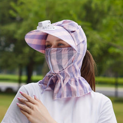 Women's Summer UV Protection Hat with Mask & Neck Gaiter