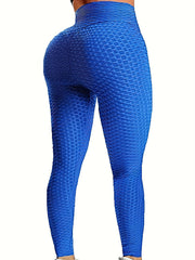 Casual Leggings Women's Plus Solid Honeycomb Pattern Fitness Leggings