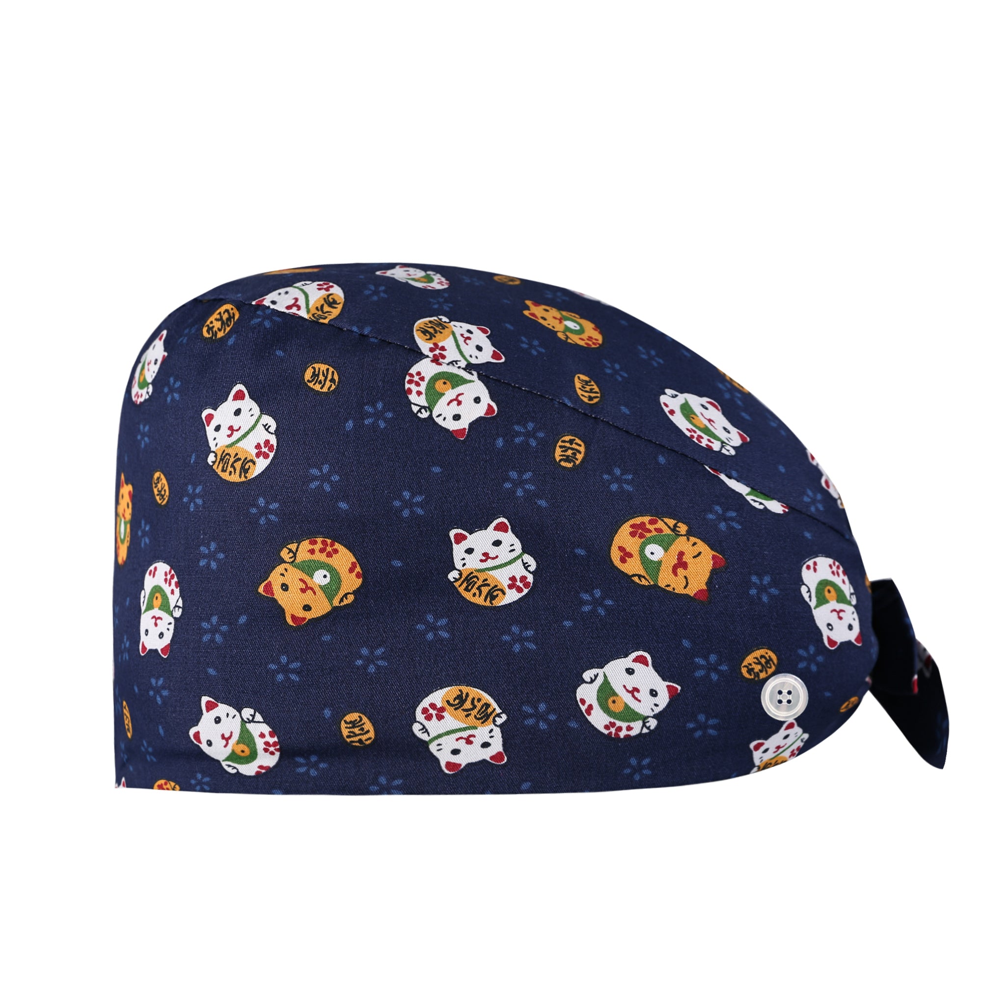 Cotton Work Cap with Button & Sweatband