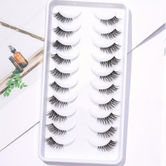 10 Pairs Natural Look Half Lashes Clear Band False Eyelashes