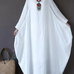 Solid Long Sleeve Baggy Maxi Dress