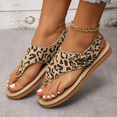 Leopard Pattern Non Slip Flip Flop Sandals