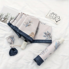 Lily Of The Valley Vinyl Auto Folding Umbrella Rain Or Shine Dual use