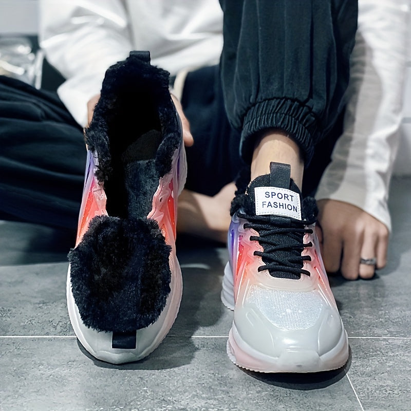 Men's Fuzz Lined Athletic Sneakers - Shock Absorbing & Breathable