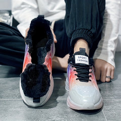 Men's Fuzz Lined Athletic Sneakers - Shock Absorbing & Breathable