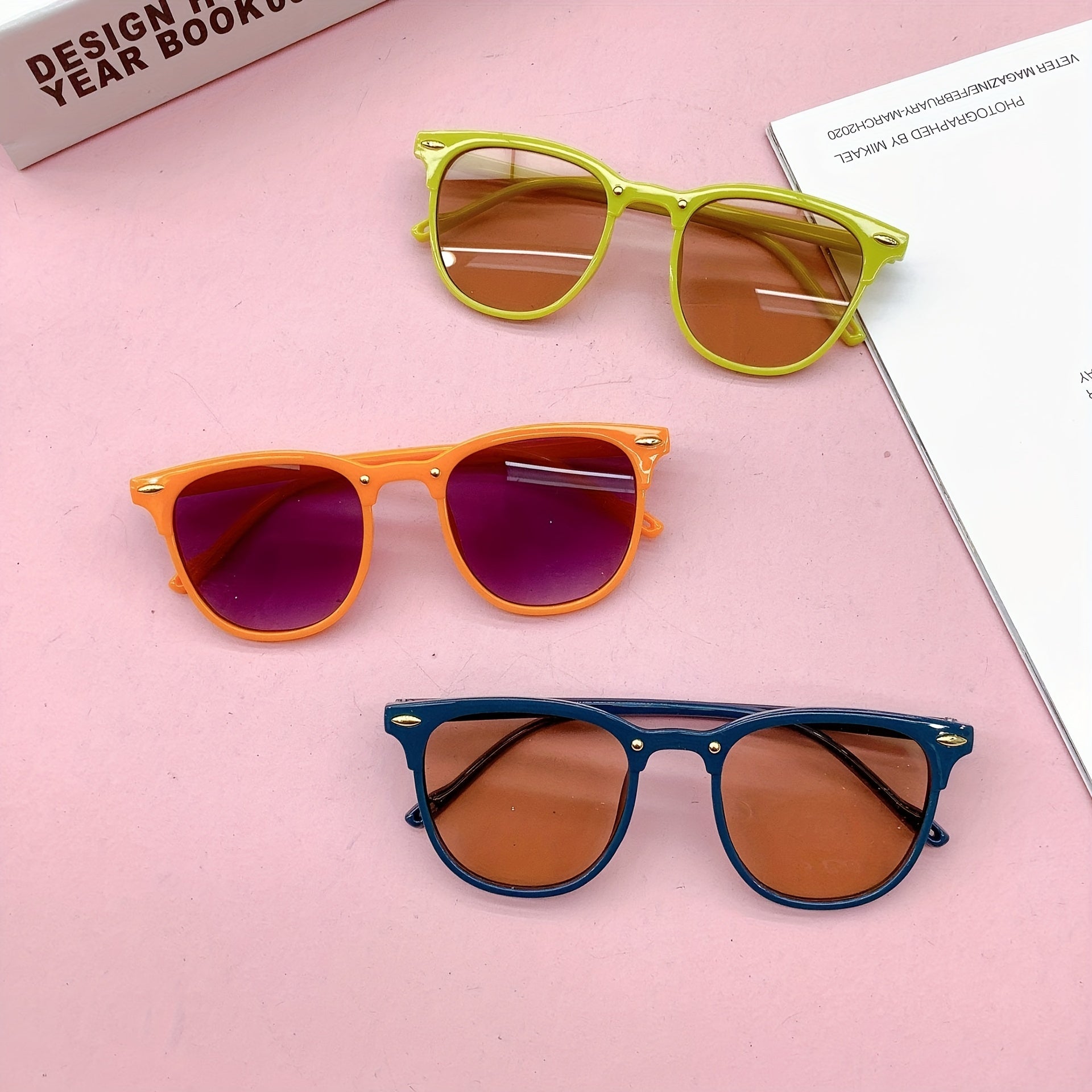 Girl's Round Metal Frame UV Protection Sunglasses