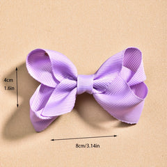 20pcs Colorful Ribbon Bow Hair Clips for Girls