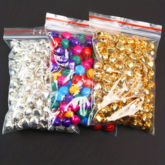 100pcs 6mm 14mm Golden Bells Christmas Decoration Small Bell Windbell Pendant