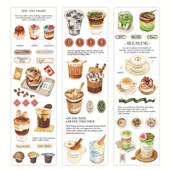 3pcs Long Strip Stickers for Dessert Coffee Journal Material