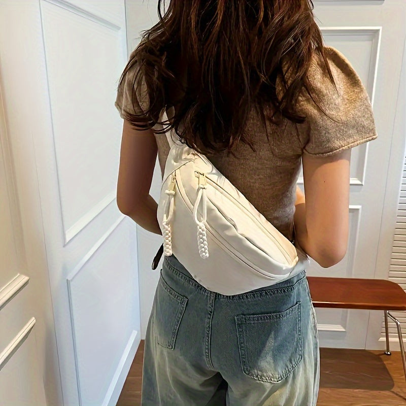 Casual Nylon Waist Bag Lightweight Fan-shaped Belt Bag for Hiking