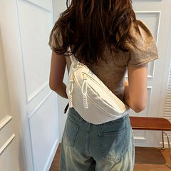 Casual Nylon Waist Bag Lightweight Fan-shaped Belt Bag for Hiking