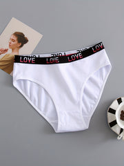 6 Pack Plus Size Love Letter Tape Panties Set
