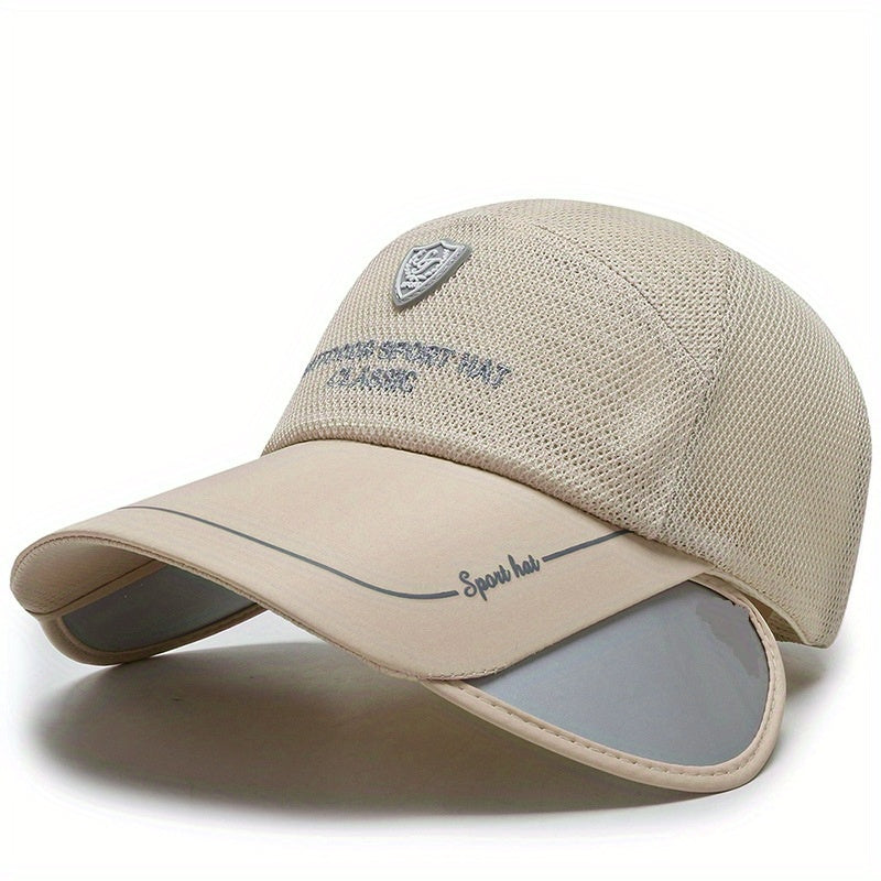 Adjustable Retractable Baseball Cap with Embroidered Letter for Outdoor Sport