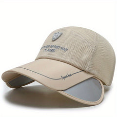 Adjustable Retractable Baseball Cap with Embroidered Letter for Outdoor Sport