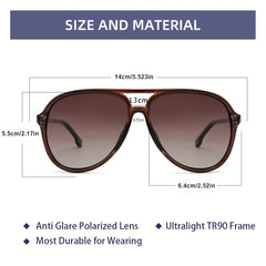 VIVIENFANG Retro Oversized Polarized Aviator Sunglasses For Mens
