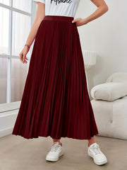 High Waist Pleated Maxi Skirt for Women