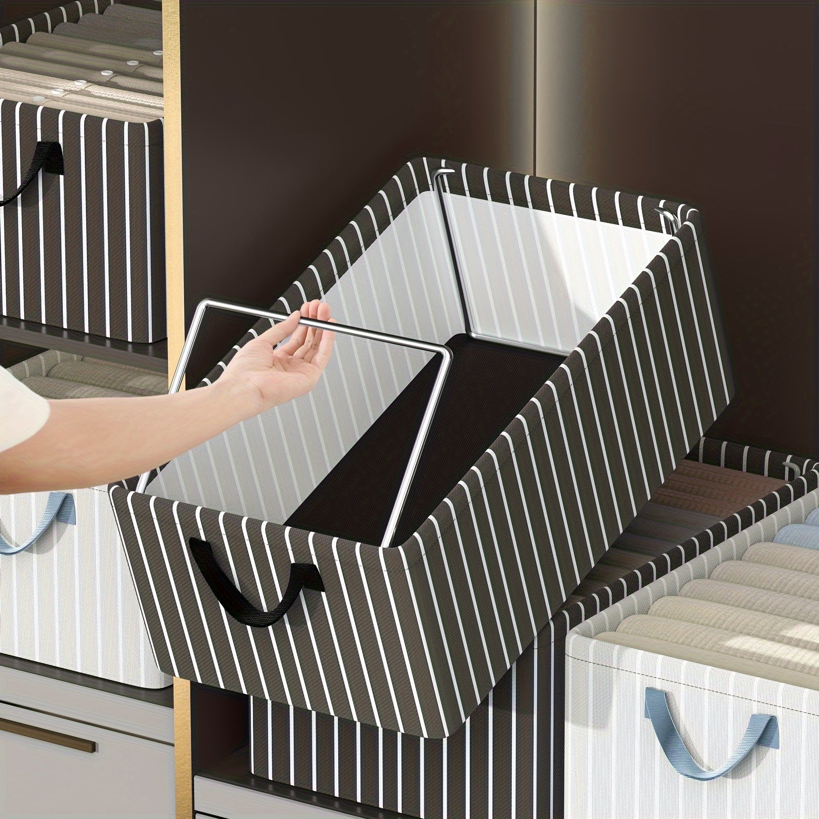 Clothes Storage Drawer Box with Handles & Support Frame