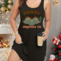 Christmas Nightdress Women's Plus Christmas Tree Print