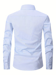 Men's Formal Long Sleeve Shirt with Chest Pocket