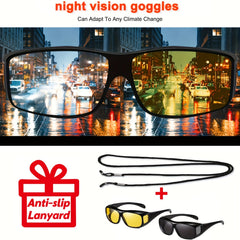 Night Vision Glasses Over Prescription Glasses Wrap Around Sunglasses